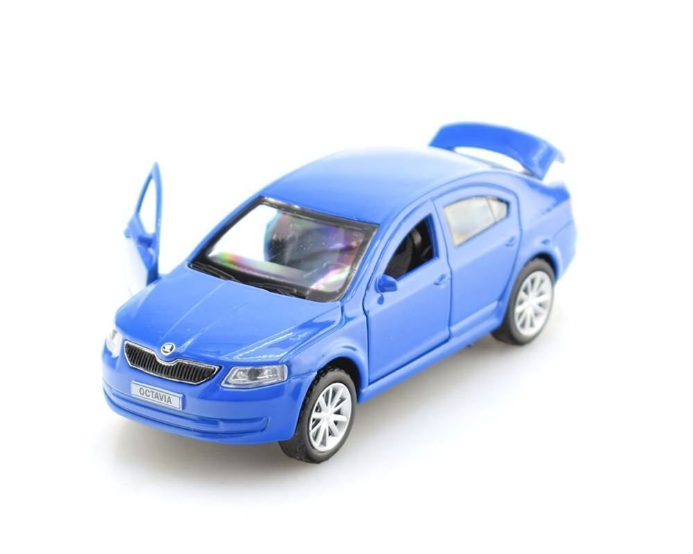 Модель ин. мет. "Skoda Octavia" 12см, открыв. двери, синий, в коробка OCTAVIA-BU (Технопарк)