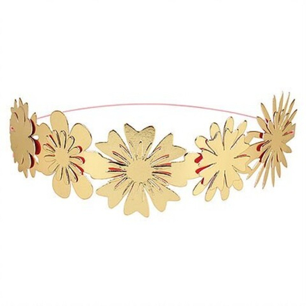 Цветочный золотой ободок 8 шт