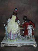 Статуэтка. Фарфор. За игрой в шахматы. Sitzendorf. Германия