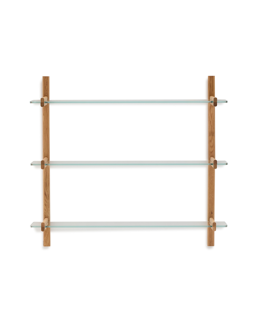 Модульная полка Sitra 3 стеклянные полки и каркас из массива дуба 110 см