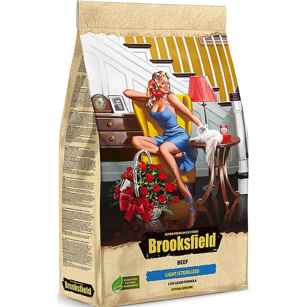 Сухой корм BROOKSFIELD Adult Cat Light/Sterilized Beef для стерилизованных кошек с говядиной 400г