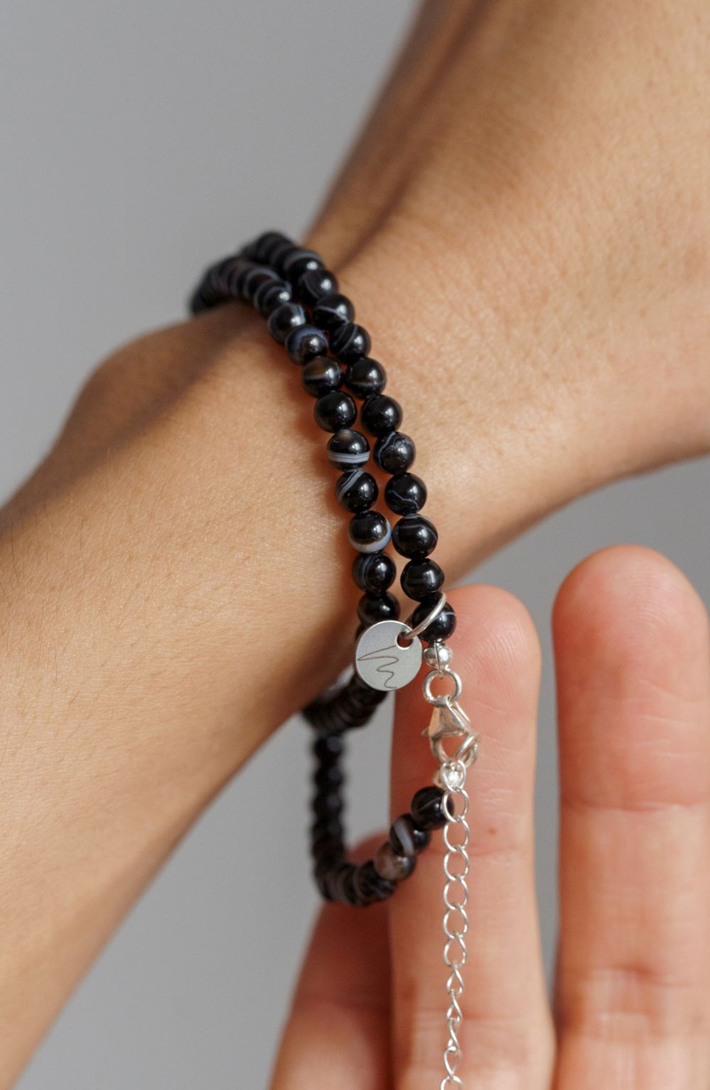 Браслет "Memo about Health" двойной из природного агата