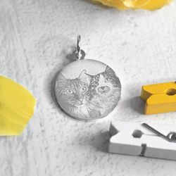 Серебряный кулон с гравировкой фотографии на заказ