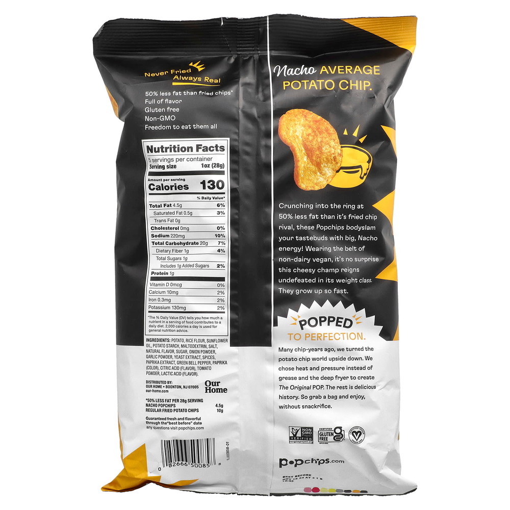 Popchips, оригинальные начос, 142 г (5 унций)