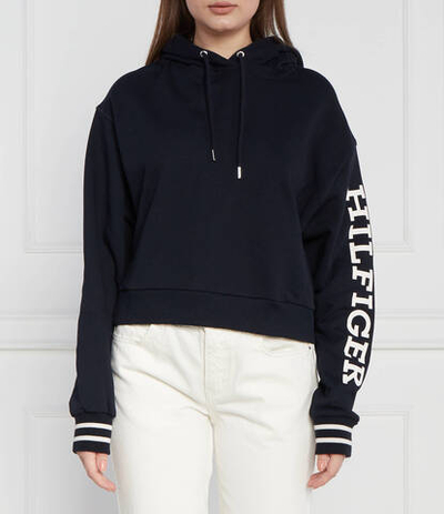 Худи REG MONOTYPE SLV CROP HOODIE Tommy Hilfiger - темно-синий(WW0WW39140)