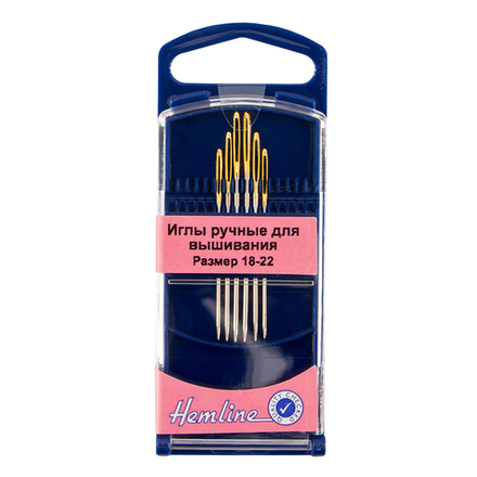 Иглы для вышивания с закруглённым кончиком в пластиковом контейнере №18 - 22, 6 шт (10216100/230613/