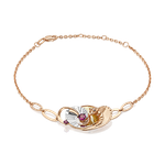 Браслет «Обольщение» из комбинированного золота с гранатами