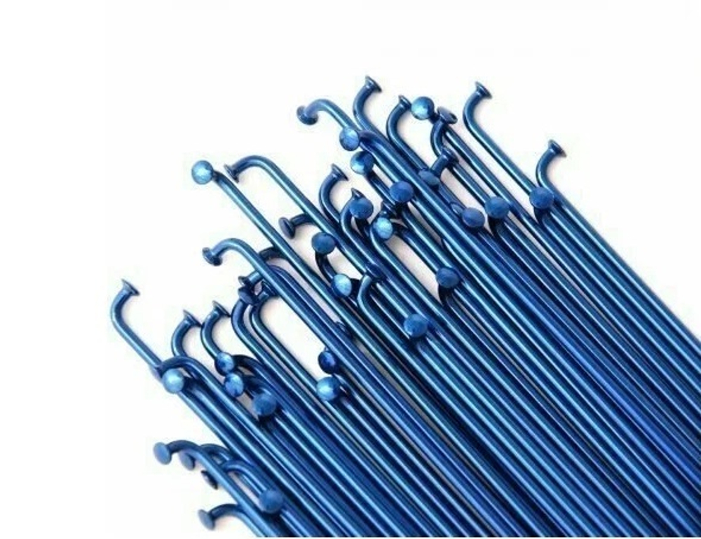 Спица 258 мм x 14G , с ниппелем в цвет спицы, стальная, синяя (144)