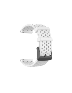 Силиконовый дышащий ремешок Suunto 24 mm для 9 / 9 Baro / 7 / D5 / Spartan Sport быстросъемный (Athletic 1) короткий (Белый)