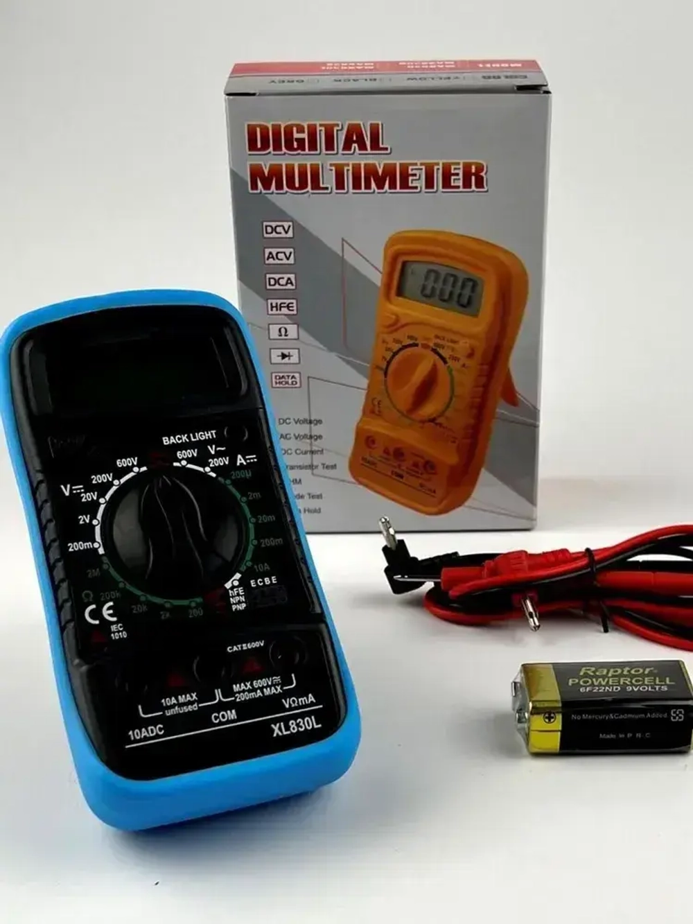 Мультиметр цифровой с прозвонкой автомобильный тестер электрический токоизмерительный с щупами