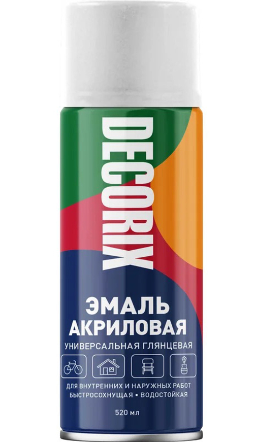 Аэрозольная эмаль универсальная Decorix (520 мл) белая