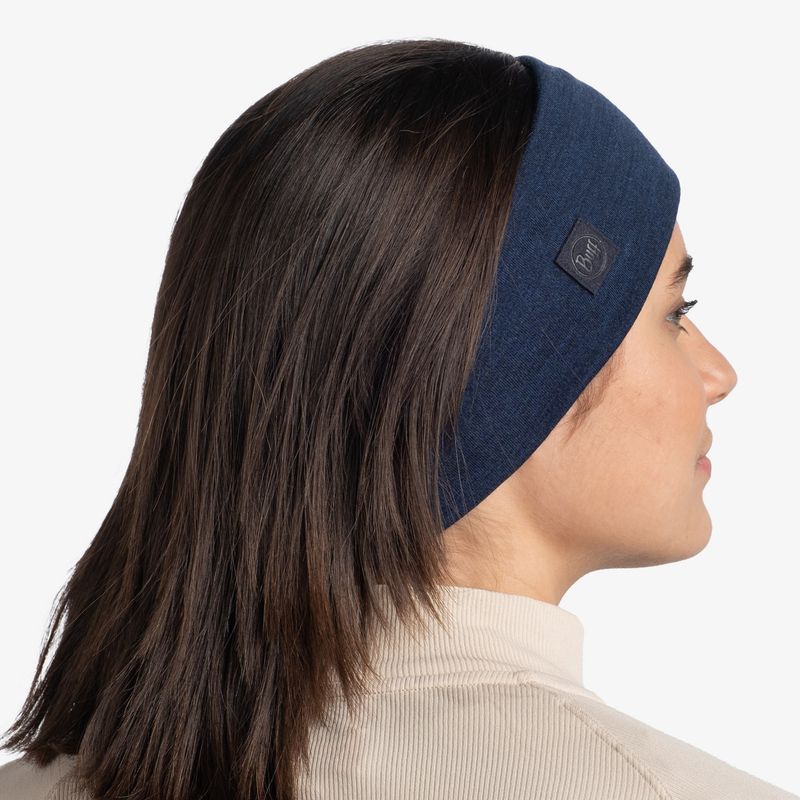 Шерстяная повязка на голову Buff Headband Midweight Wool Solid Denim Фото 4