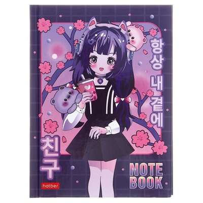 Записная книжка, А6, 48 листов, в клетку, Неко. Тян аниме