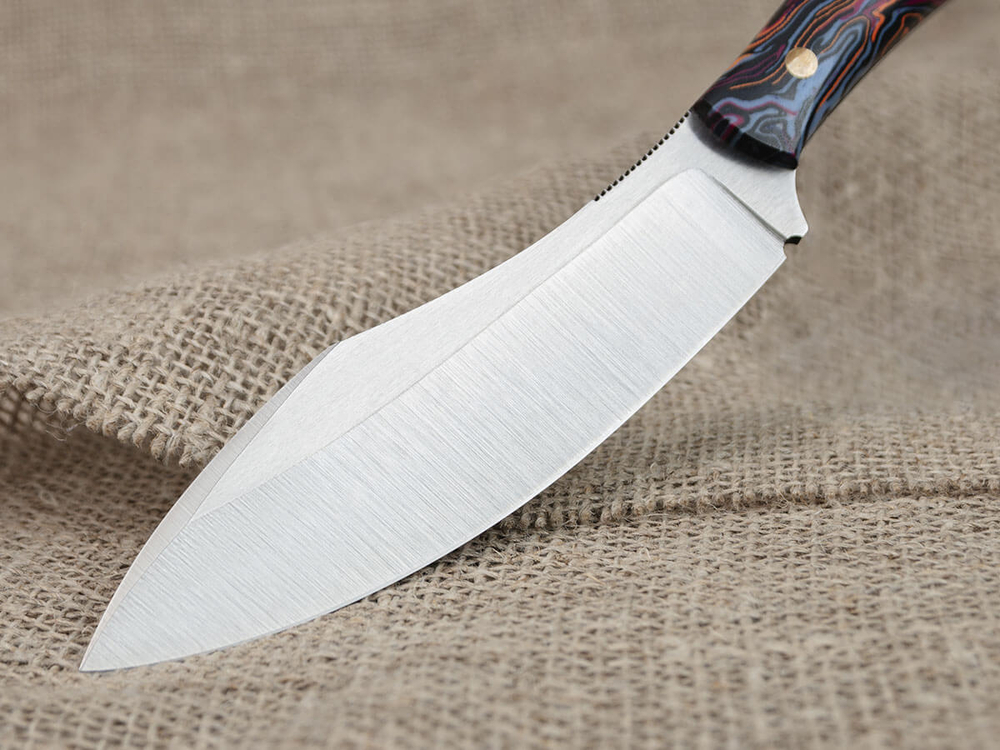 Нож для бушкрафта "Канадец XL", сталь VG-10/Elmax, рукоять микарта (фиолетовая)