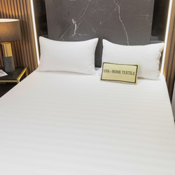 Простыня Страйп Сатин Однотонный Отель белый 100% хлопок на резинке 3x3 RR3CTH03716030