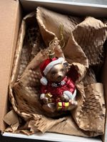 Новогодняя игрушка Медвежонок с подарком Тэрри стекло