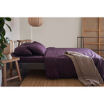 Простыня из стираного перкаля сливового цвета из коллекции essential, 240х270 см