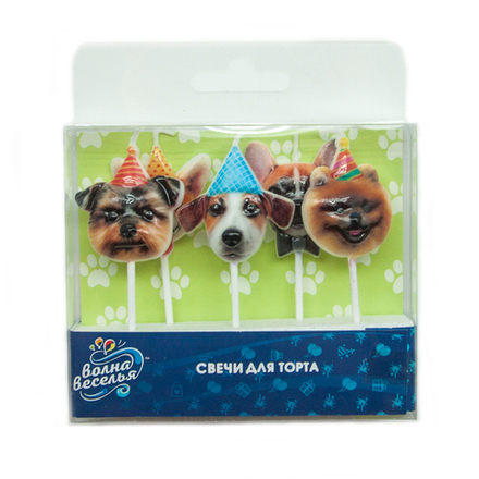 Свеча Фигура, Собачки, 6 см, 5 шт.