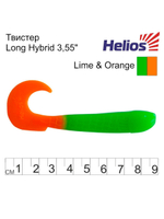 Твистер несъедобный Helios Long Hybrid 3,55"/9,0 см MIX 100шт. (HS-15-031-N)