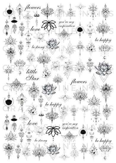 Слайдер-дизайн Crazy Shine Nails mini: Тату-цветы