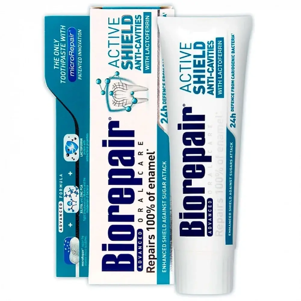 Зубная паста активная защита от кариеса BIOREPAIR Advanced Active Shield Anti-Cavities 75 мл