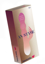 Сливовый вибратор-кролик AN Stamen с массажем бусинами - 22 см. (Цвет: красный)