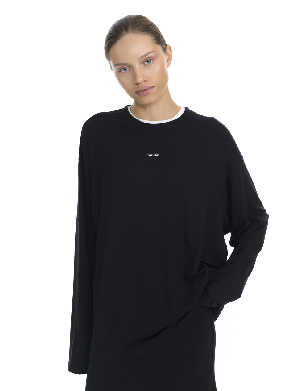 Лонгслив оверсайз черный