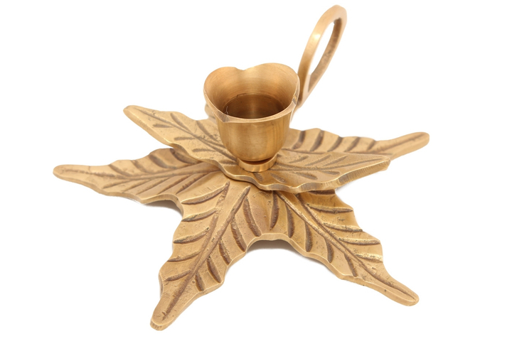 Подсвечник Цветок 7 лапестков латунь (антик) 14x14x5 см