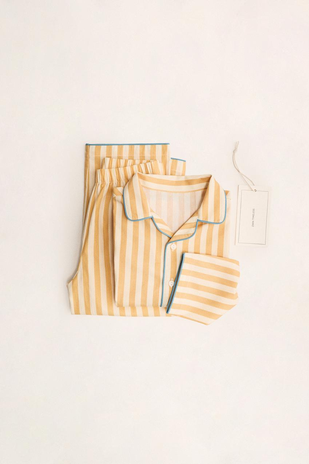 ZARA TIMELESS - ПОЛОСАТАЯ ПИЖАМА, ЖЕЛТЫЙ