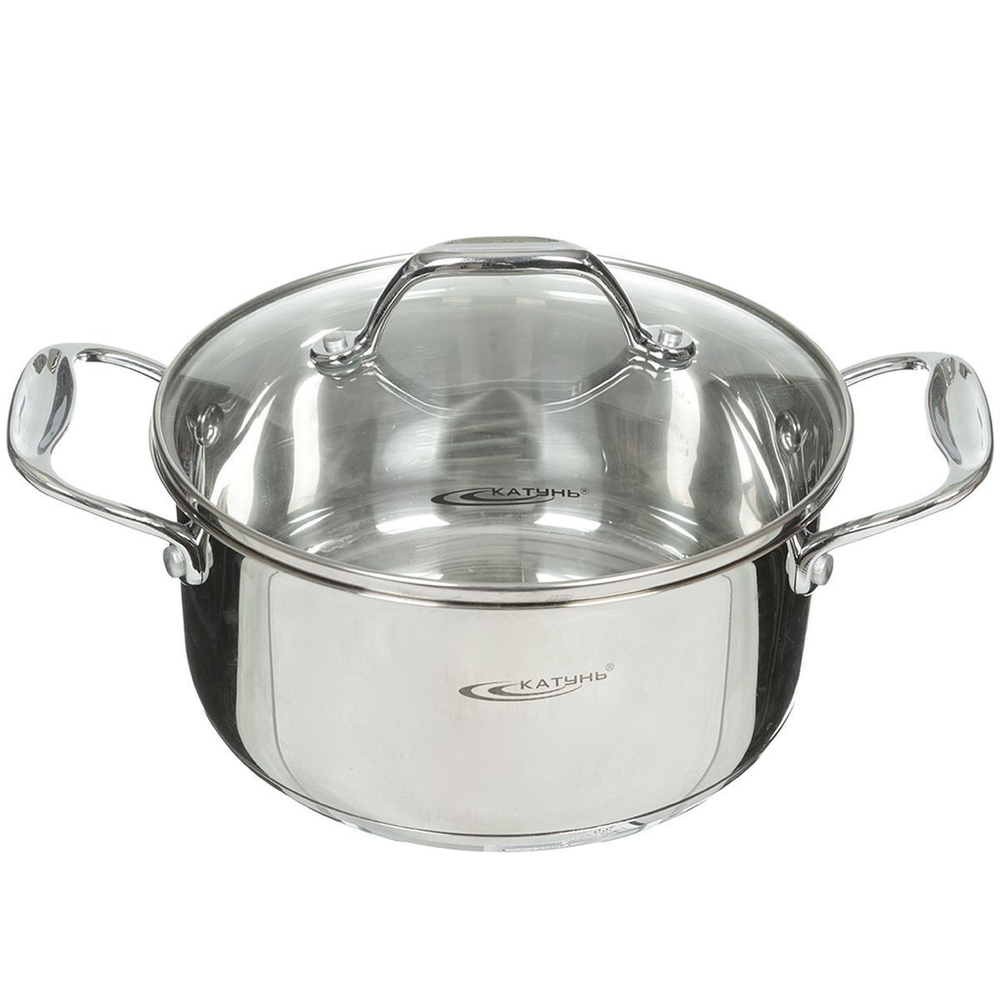 Кастрюля нерж, 3.2 л, с крыш, Катунь, Ника, KT02-D-30, индукц