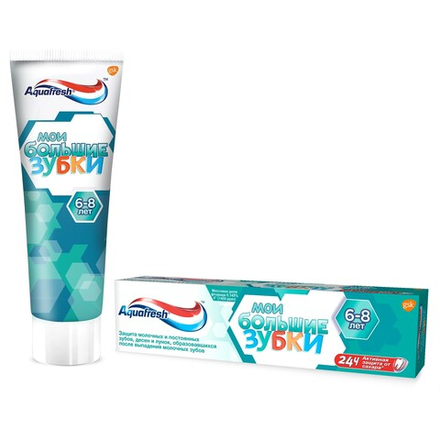 Aquafresh з/п Детская Мои Большие Зубки от 6 до 8 лет. 50мл 12*