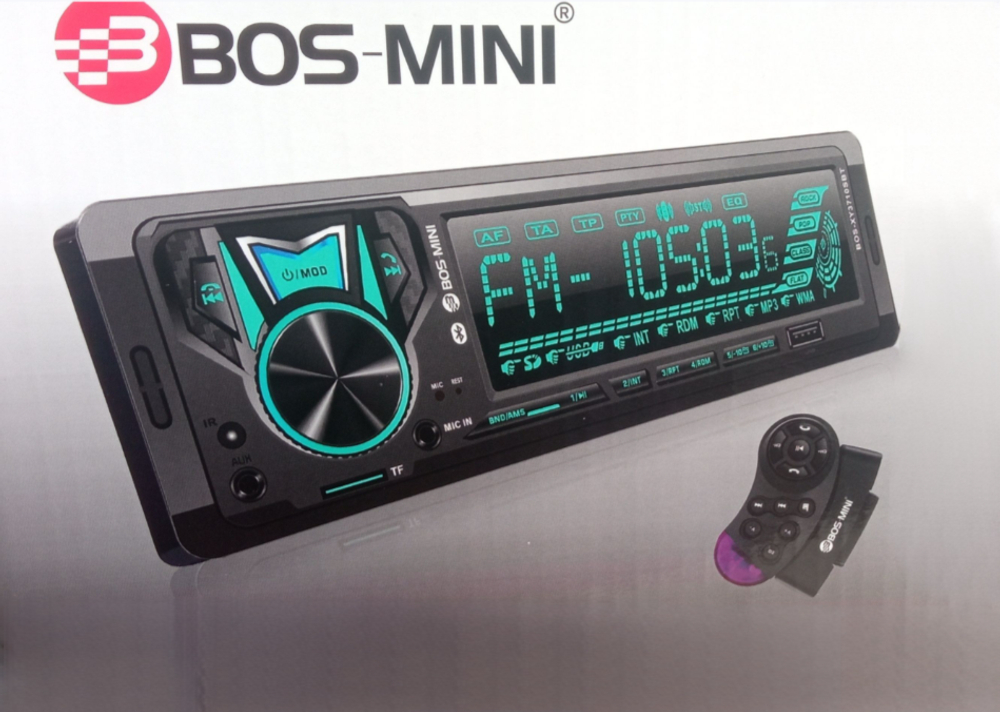 Автомагнитола BOS-MINI BOS-XY3710SBT Bluetooth/7LED