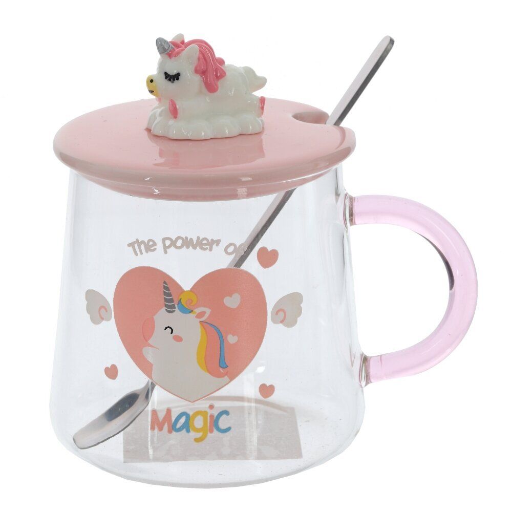 GAEM Кружка с крышкой и ложкой, 400 мл, L12,5 W9 H12 см, 4в.