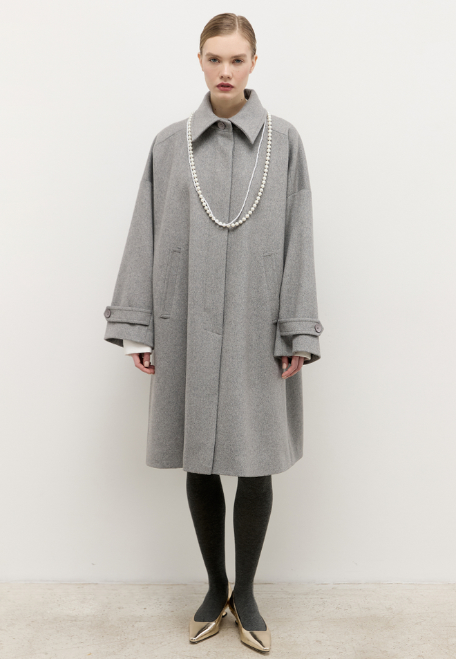 Полупальто расклешенное