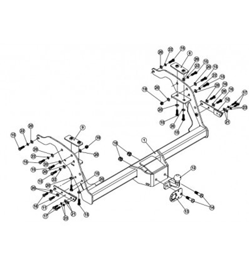 Фаркоп Westfalia 307443600001 Ford Ranger 2012-, Mazda BT50 2012-(паспорт и сертификат в комплекте)(без электрики)