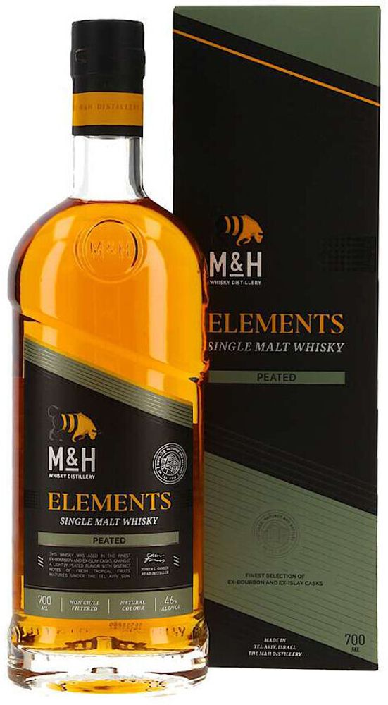 Виски M&amp;H Elements Peated, 0,7 л