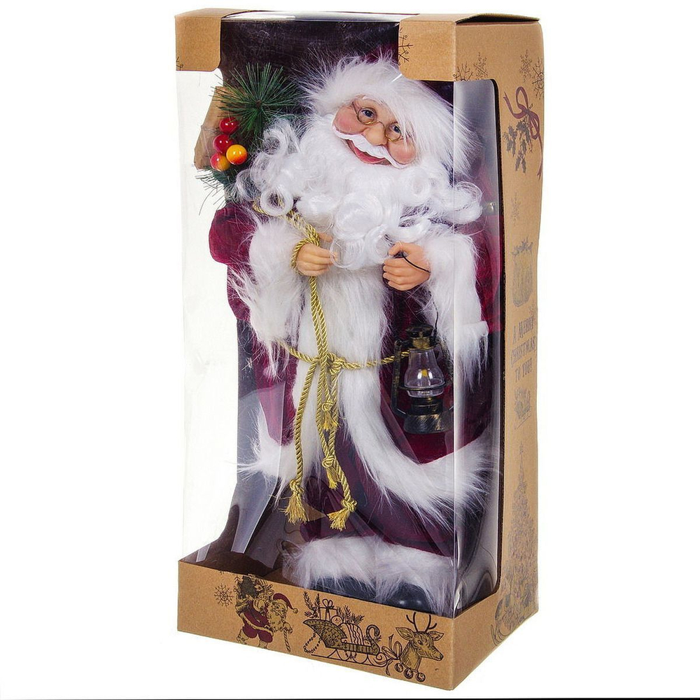 Фигурка декоративная Санта, 45 см, музыкальная, на батарейках, Y4-2824