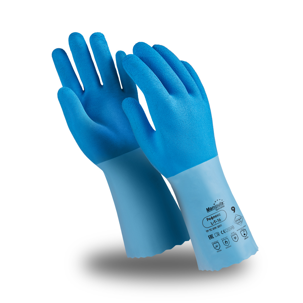 Перчатки 87457728 Manipula Specialist® Рефлекс (интерлок+латекс 1,4мм), L-T-16/CG-949