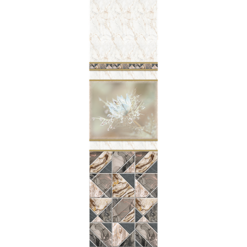 Панель ПВХ фотопечать Нигелла бежевая узор 2700х250мм