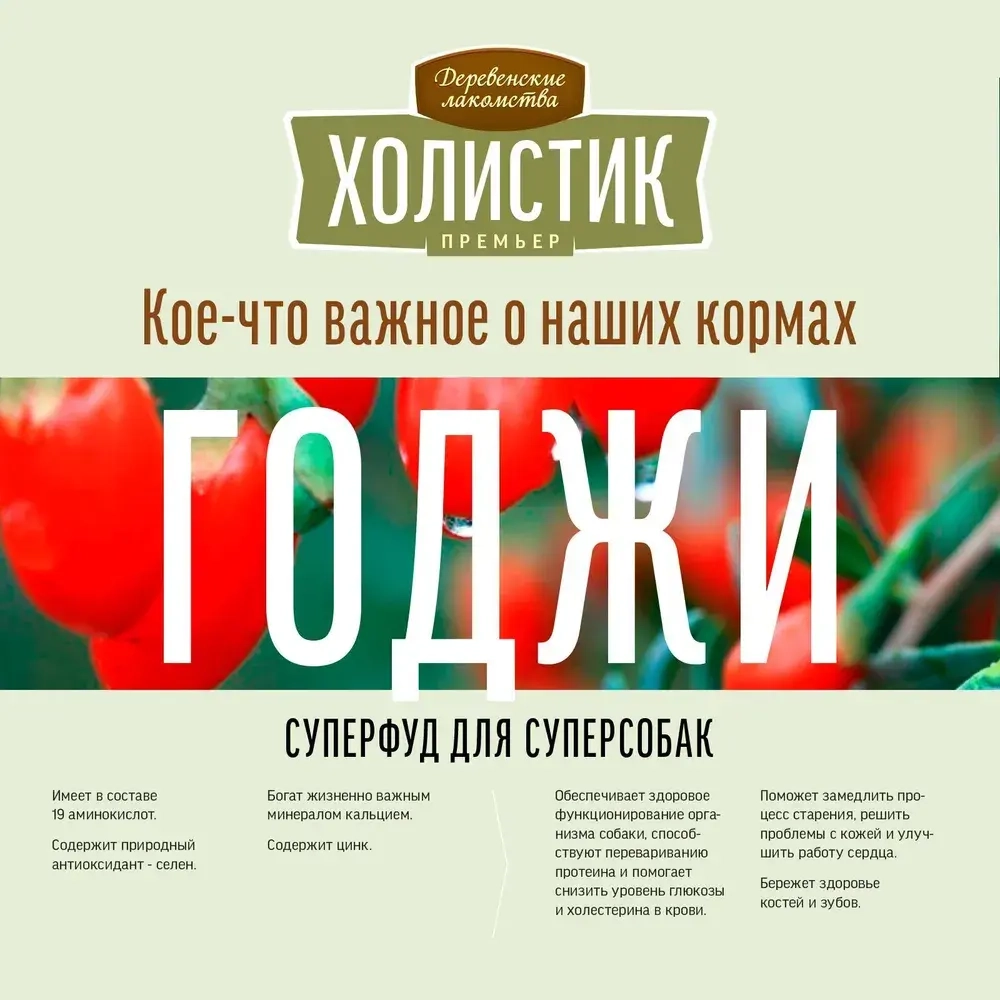 Корм для собак Деревенские лакомства Холистик Премьер ягненок с рисом для собак мини-пород , 1 кг