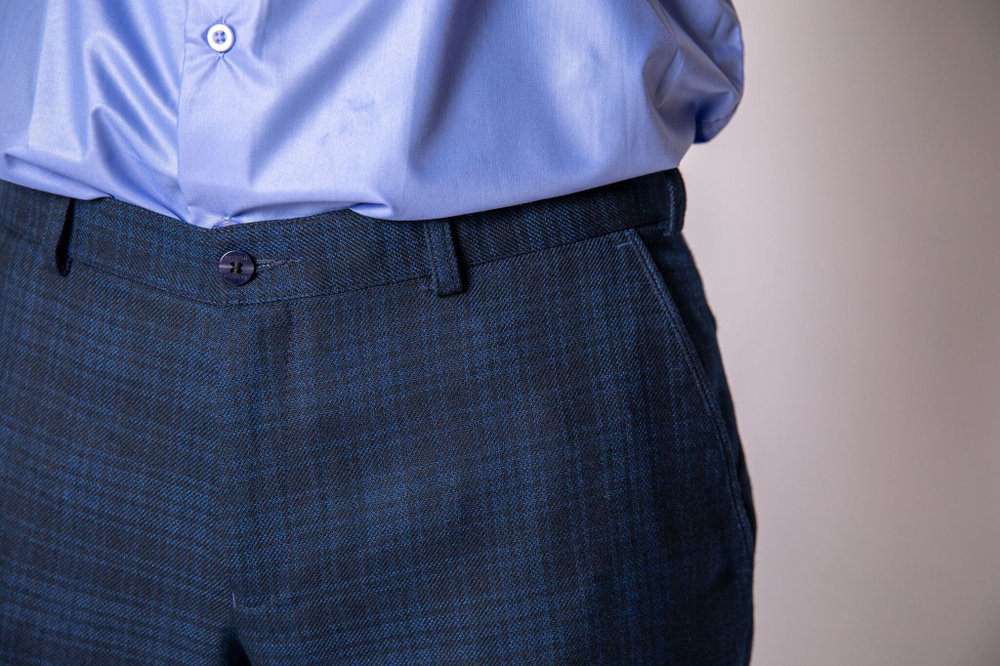 Брюки мужские для мальчика мальчиковые хулиганы узкие зауженные молодёжные стильные полуклассика кэжуал осенние весенние летние зимние демисезонные синие клетка 46 S М M 28 29 размер 170 176 182 188