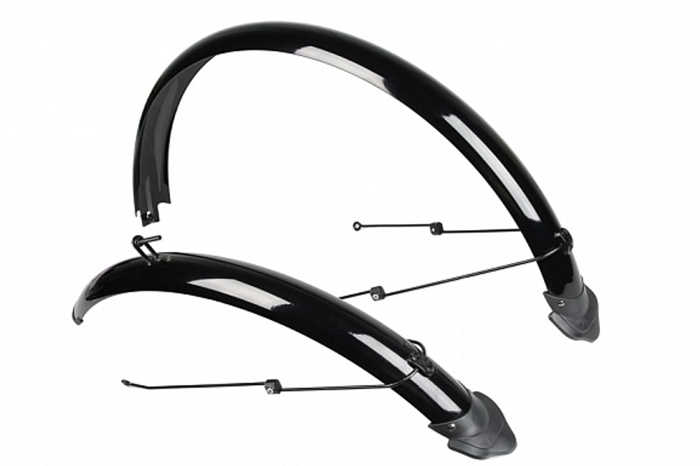 Крылья 26" полноразмерные XGNB-099 пластиковые чёрные с брызговиками