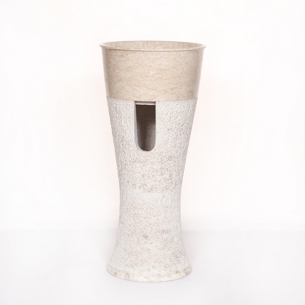 Раковина напольная из мрамора Pedestal Dandang Cream/Cream MN-03219 (40*40*90 см)