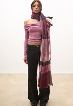 STRADIVARIUS Клетчатый шарф, бургунди