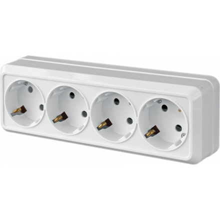 Розетка 4-я c/з наружная