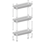 Полка узкая на колёсах (3 секции)