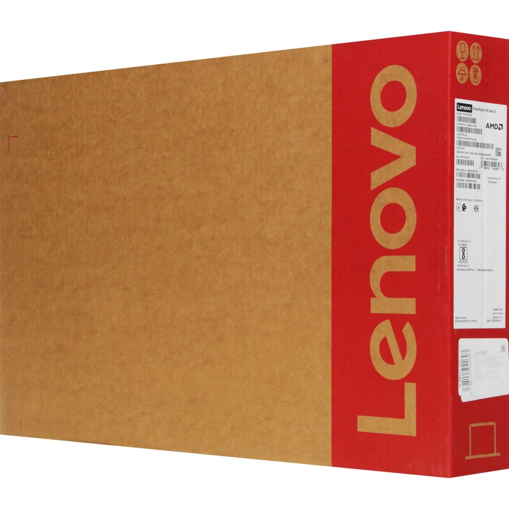 Ноутбук Lenovo ThinkPad E16 G2 Ryzen 7 7735U 16Gb SSD512Gb AMD Radeon 680M 16" IPS WUXGA (1920x1200) без ОС black WiFi BT Cam (21M6S1F000)