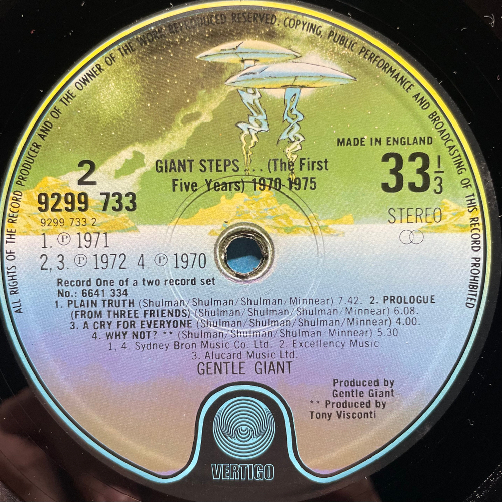 Gentle Giant ‎– Giant Steps... The First Five Years 2LP (Англия 1975г.)