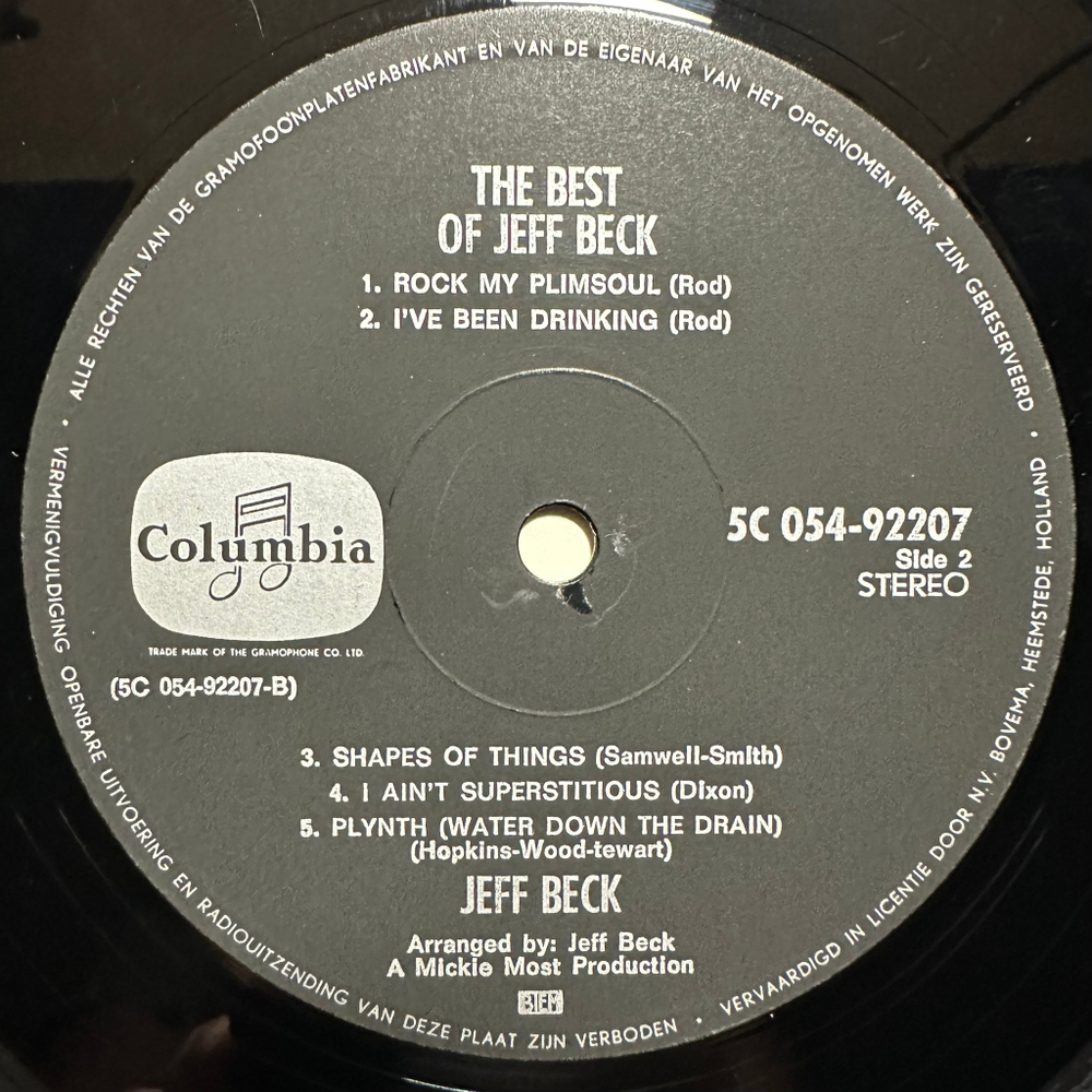 Jeff Beck - The Best Of Jeff Beck (Голландия 1971г.)