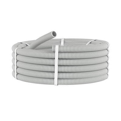 Труба ПВХ гибкая гофр. д.32мм, тяжёлая без протяжки, 25м, цвет серый